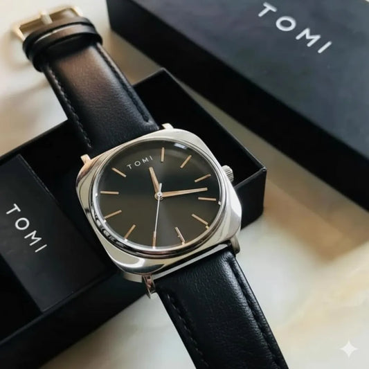 TOMI Minimal Luxury Watch – Premium Leather Strap Elegant Men's Wrist Watch ⌚